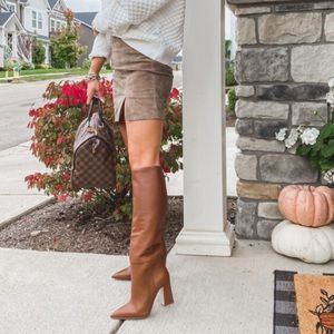 Steve Madden sz 7 Handles brown leather tall heeled boots